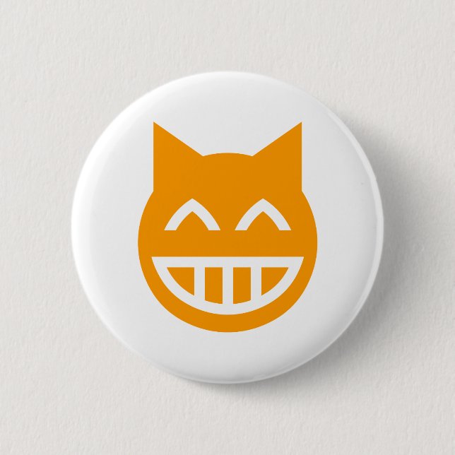 Grinning Emoji Cat Pinback Button (Front)
