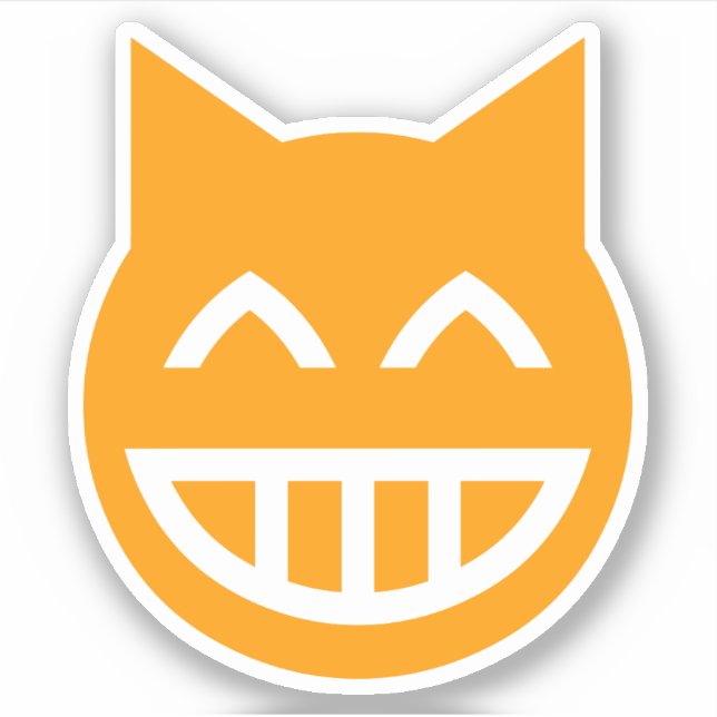 Grinning Emoji Cat Sticker (Front)