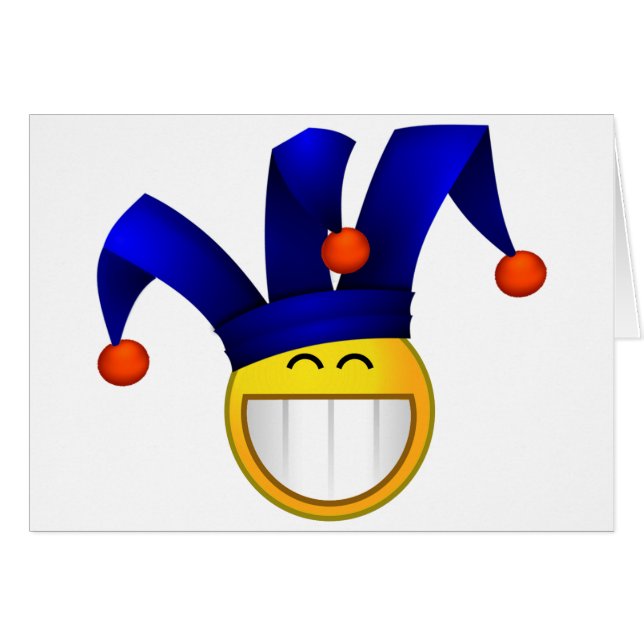 Grinning Emoji Jester Cards (Front Horizontal)