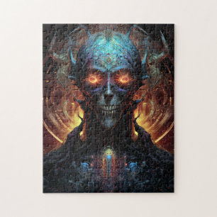 Grinning Evil Alien Man Sci-Fi Art Jigsaw Puzzle