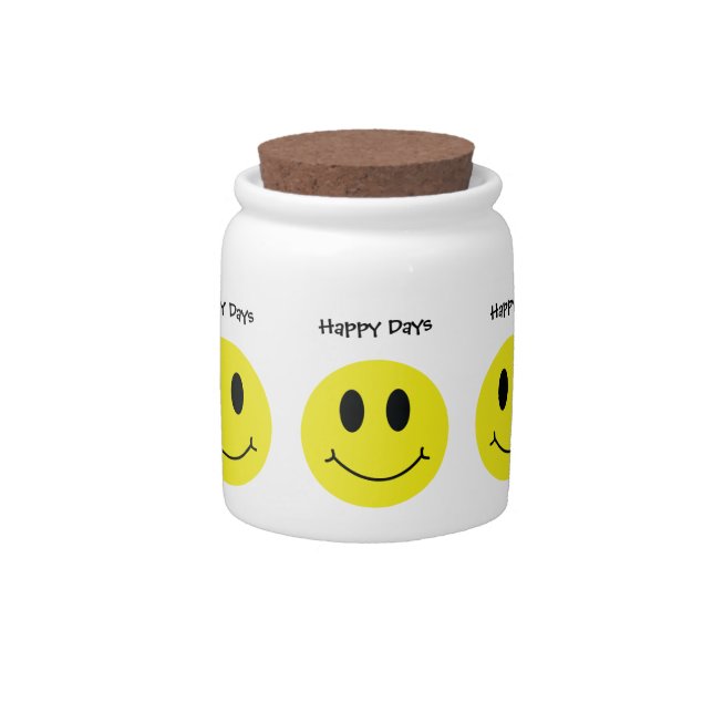 Grinning Face Classic Happy Days Candy Jar (Front)