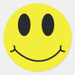 Grinning Face Classic Round Sticker