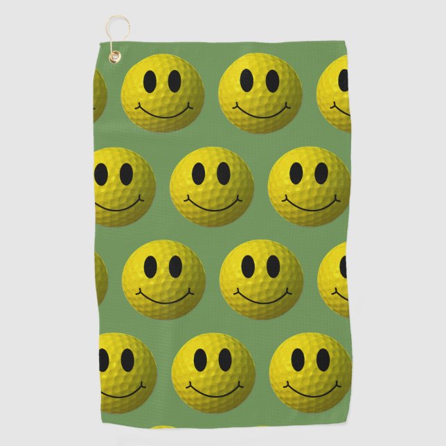 Grinning Face Golf Ball Towel (Front)