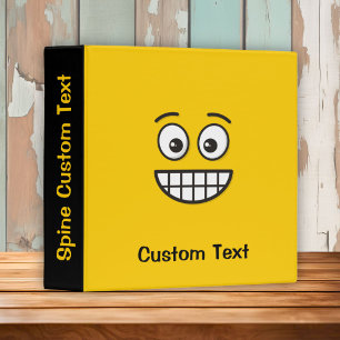 Grinning Face with Open Eyes 3 Ring Binder