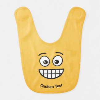 Grinning Face with Open Eyes Baby Bib