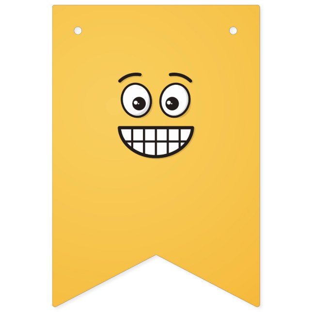 Grinning Face with Open Eyes Bunting Flags (First Flag)