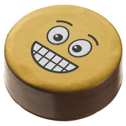 Grinning Face with Open Eyes Chocolate Dipped Oreo