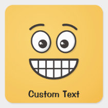 Grinning Face with Open Eyes Classic Round Sticker