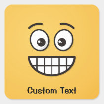 Grinning Face with Open Eyes Classic Round Sticker