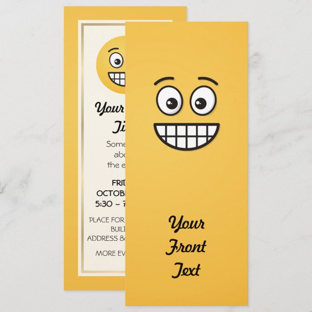 Grinning Face with Open Eyes Invitation (Front/Back)
