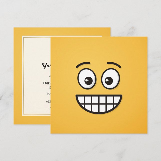 Grinning Face with Open Eyes Invitation (Front/Back)