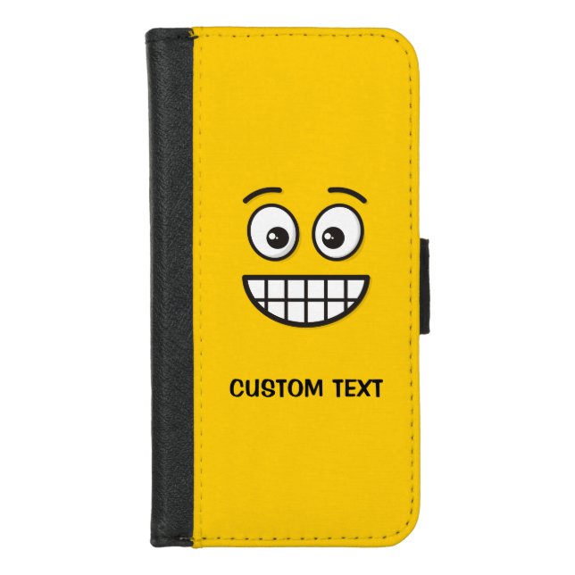 Grinning Face with Open Eyes iPhone Wallet Case (Front)