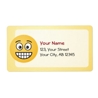 Grinning Face with Open Eyes Label