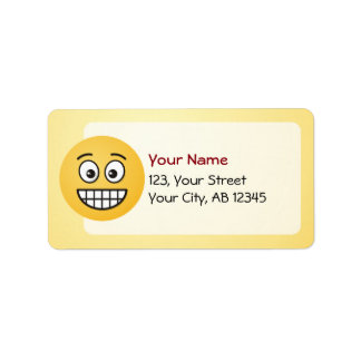 Grinning Face with Open Eyes Label
