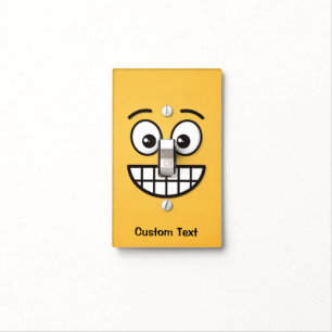 Grinning Face with Open Eyes Light Switch Cover