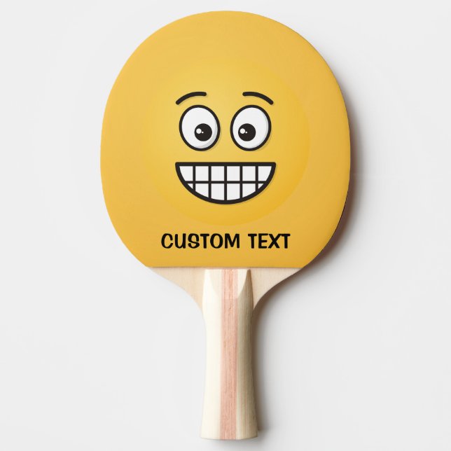 Grinning Face with Open Eyes Ping-Pong Paddle (Front)