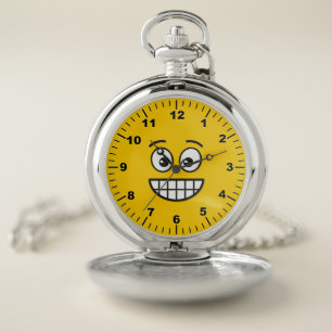 Grinning Face with Open Eyes Pocket Watch