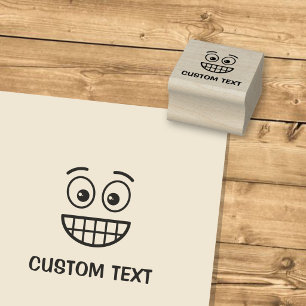 Grinning Face with Open Eyes Rubber Stamp