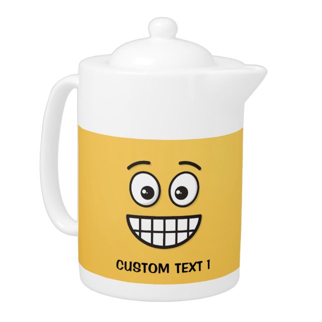 Grinning Face with Open Eyes Teapot (Left)