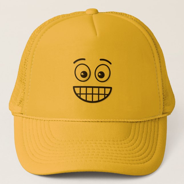Grinning Face with Open Eyes Trucker Hat (Front)