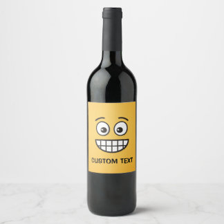 Grinning Face with Open Eyes Wine Label