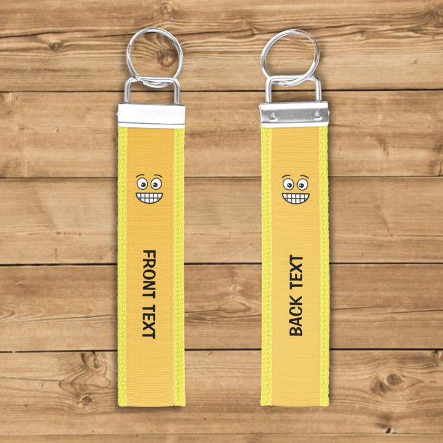 Grinning Face with Open Eyes Wrist Keychain (Creator Uploaded)