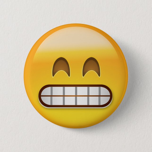 Grinning Face With Smiling Eyes Emoji Button (Front)