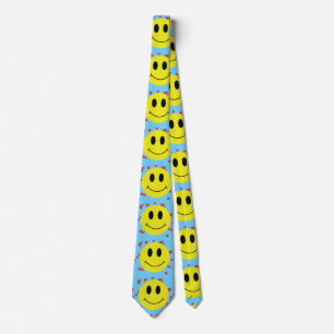 Grinning Faces with Red Hearts Neck Tie
