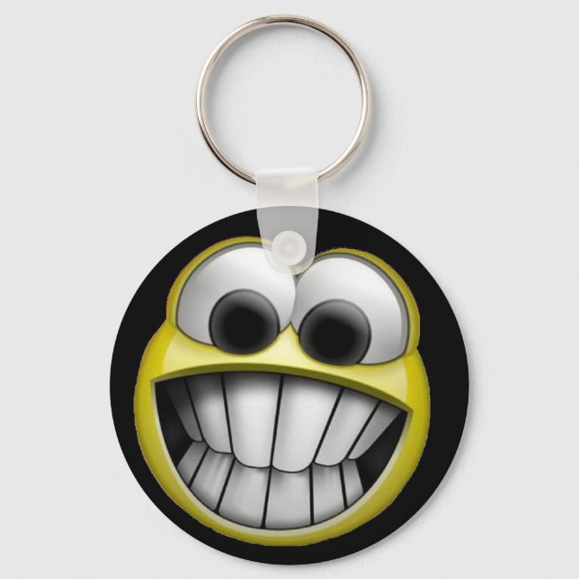 Grinning Happy Face Keychain (Front)
