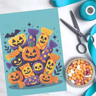 Grinning Jack-O'-Lanterns Spooky Candy Halloween Tissue Paper