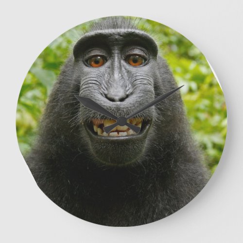 Grinning Monkey Large Clock