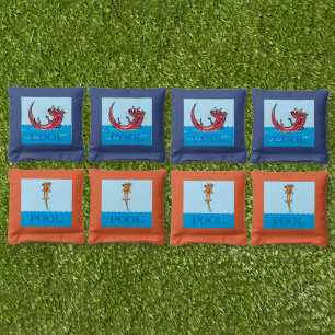 Grinning Otter Cool Pool Cornhole Bags