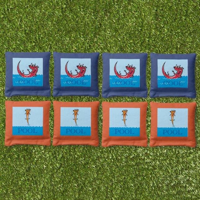 Grinning Otter Cool Pool Cornhole Bags (Set)