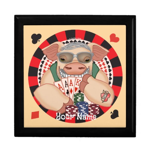 Grinning Poker Pig gift box