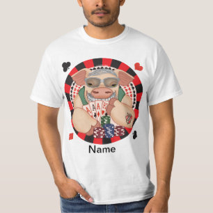 Grinning poker pig T-Shirt
