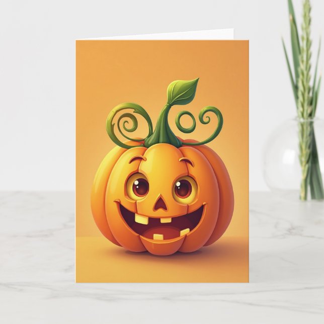 Grinning Pumpkin Fun Card (Front)