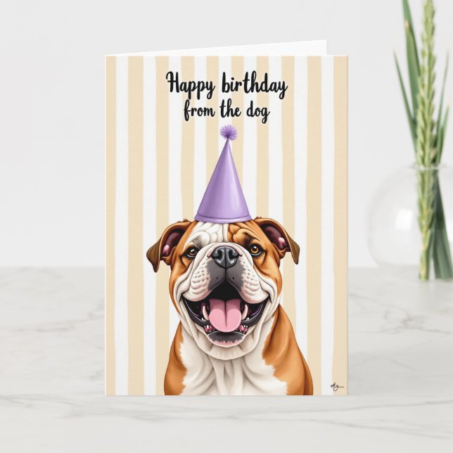 Grinning Pup Party Card (Front)
