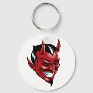 Grinning Red Devil Keychain