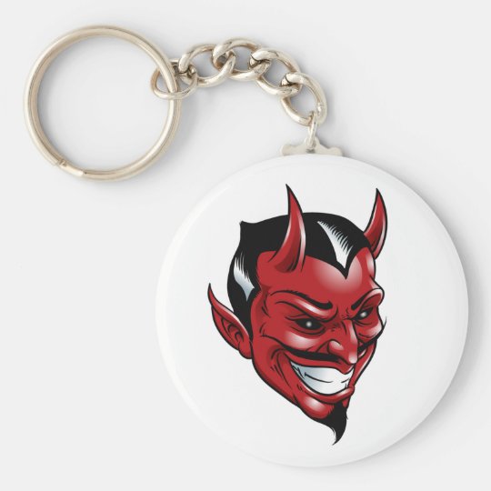 Grinning Red Devil Keychain