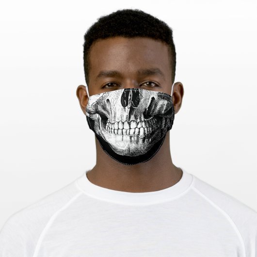 Grinning Skull Adult Cloth Face Mask (Worn)