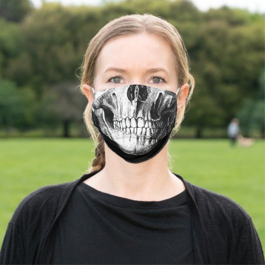 Grinning Skull Adult Cloth Face Mask (Outside)