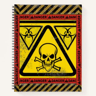 Grinning Skull & Crossbones Toxic Biohazard 