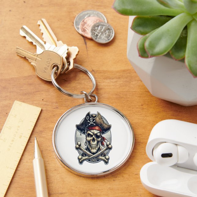  Grinning Skull in Top Hat Keychain (Desk)