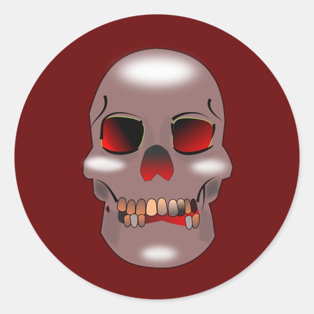 Grinning skull sticker (Front)