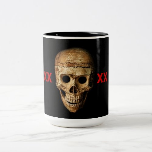 Grinning Skull Two_Tone Coffee Mug