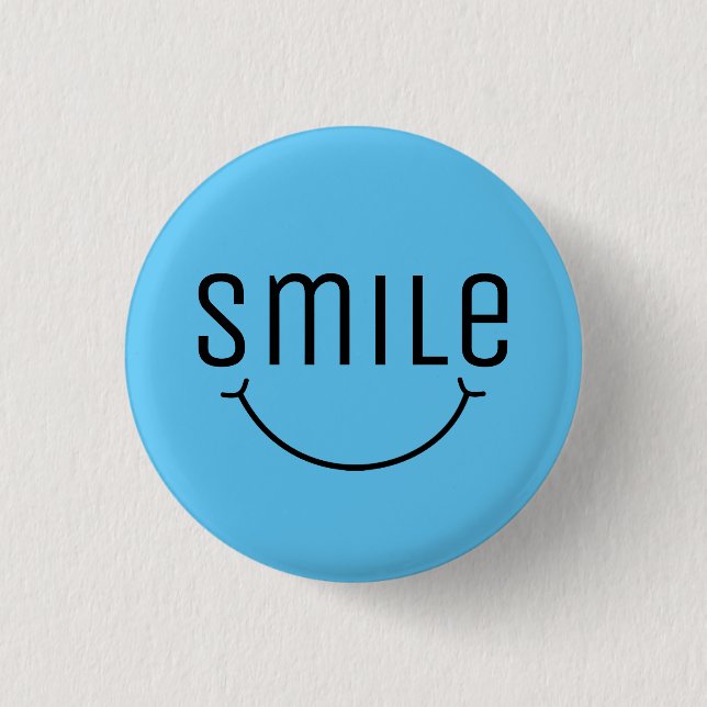 Grinning smile blue face button (Front)