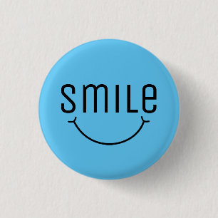 Grinning smile blue face button