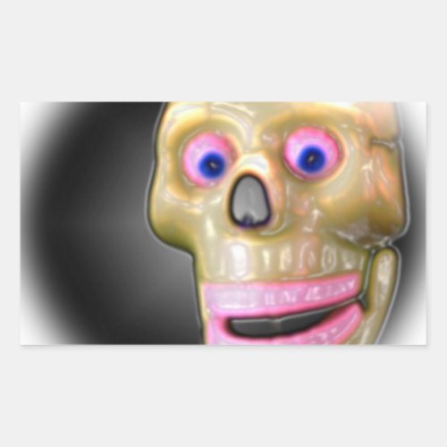 Grinning Spooky Color Skull Halloween Rectangular Sticker
