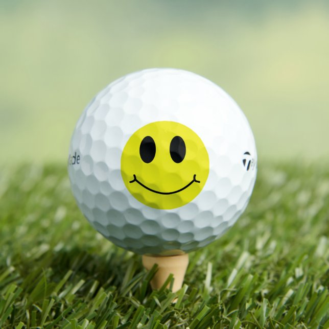 Grinning Yellow Face Classic Golf Balls (Insitu Tee)