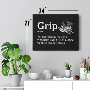 Grip Definition - Film Crew Decor 14" x 11" Faux Canvas Print